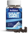Gummies Shilajit 1000 MG, suplemen Organik Shilajit, 85 + Trace Mineces, dengan Ashwagandha, Mushroom - Energi, Otak, Dukungan kekebalan, untuk Pria & Perempuan - Cacah 60