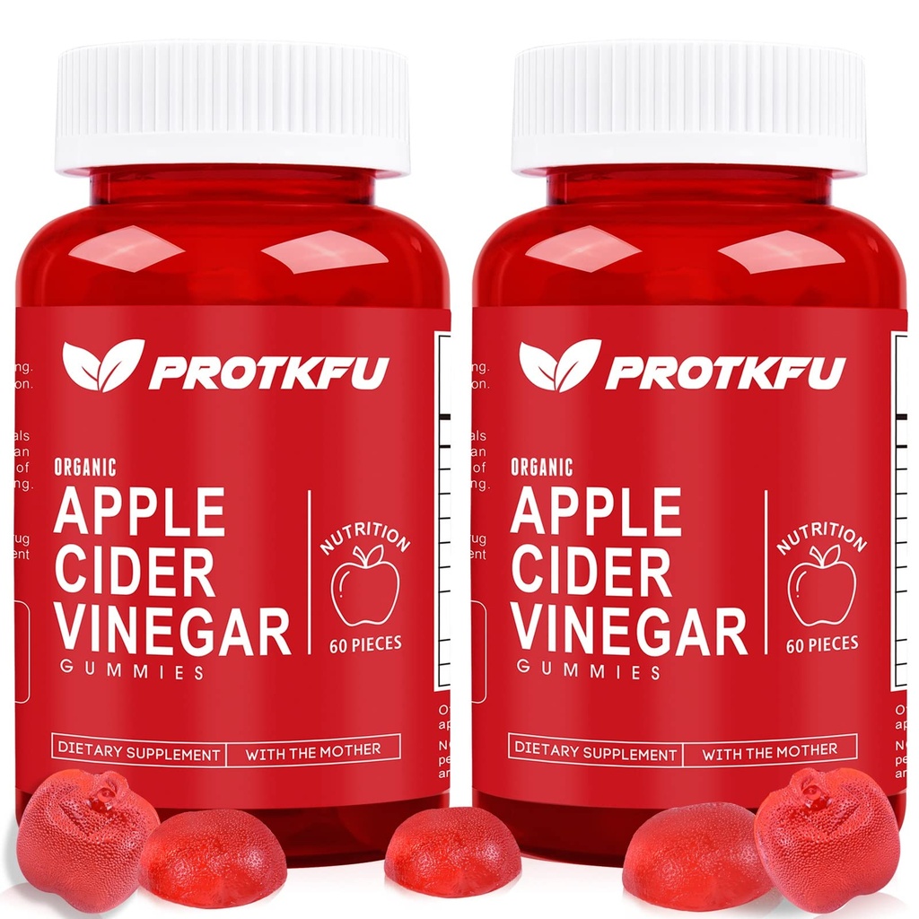 Apple Cider Vinegar Gummies, 120 Count Max Kekuatan 100mg ACV Gummies dengan Vitamin B12 & B6, untuk Metabolisme, Gangguan, Detox, Gut & Imune Kesehatan, Vegan & Non-GMO, Glatin- Bebas