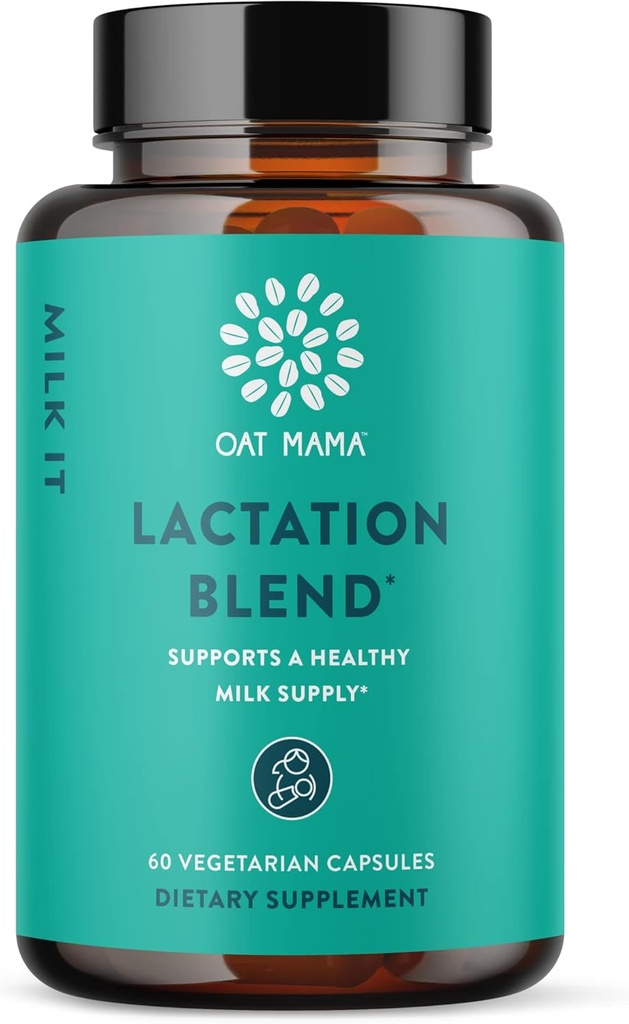 OAT MAMA Milk It Lactation Herbal Blend Breathfeating Suplement for Postpartum Care, Lactation Suplemen dengan Moringa Powder, 60 Capsules