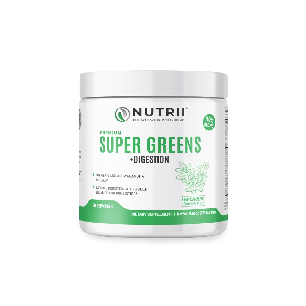 Serbuk Superfood Soothes Green Organic. Fast Acting Formula dengan Propoles, Enzymes, Turmeric dan Ashwagandha (30 Servis Lemon- Mint)