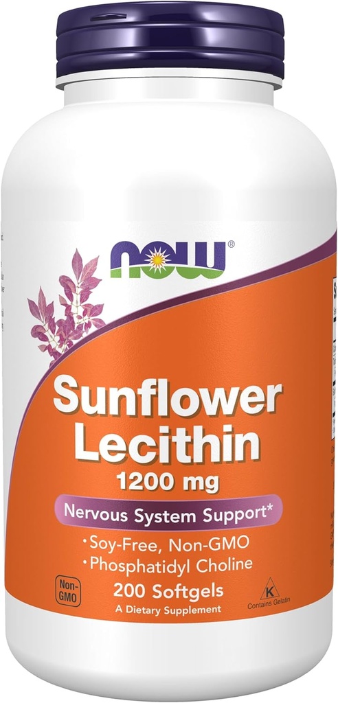 Sekarang Foods Sunflower Lecithin - Fosfatidyl Chooline - 1.200 MG (200 Softgels)