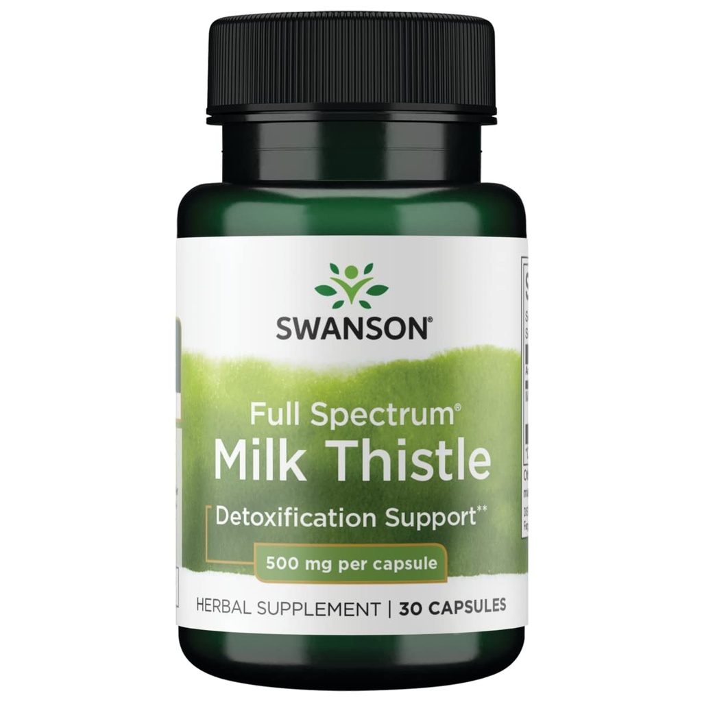 Swanson Full Spectrum Milk Thistle 500 Miligram 30 Capsules