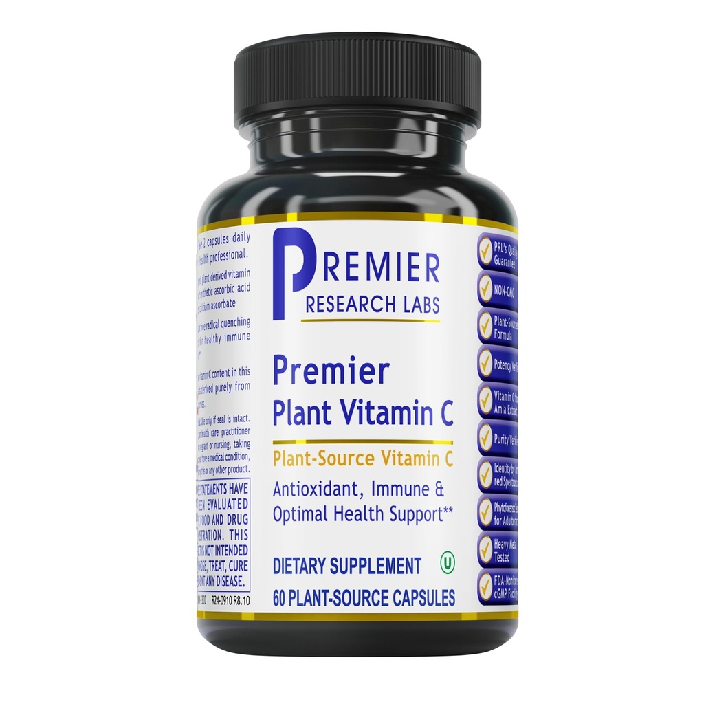 Premier Research Labs Vitamin C Suplemen - Vitamin C Natural Vitamin C, Whole Food Vitamin C, Esculc Complex, Pure with Bioflavonoid & Organic Ingreations - 60 Vegetarian Capsules