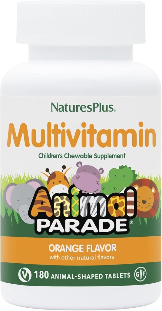 Natures Plus Animal Parade Multivitamin - Orange Flavor - 180 Animall-Sheed Tablet