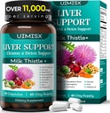 Suplemen Thistle Milk - Liver Detox Cleanse Formula Herbal Liver Dukungan untuk Milk Thistle Root, Dandelion, Artichoke, Turmerac, Astragalus untuk Kesehatan Hati, 90 Capsules