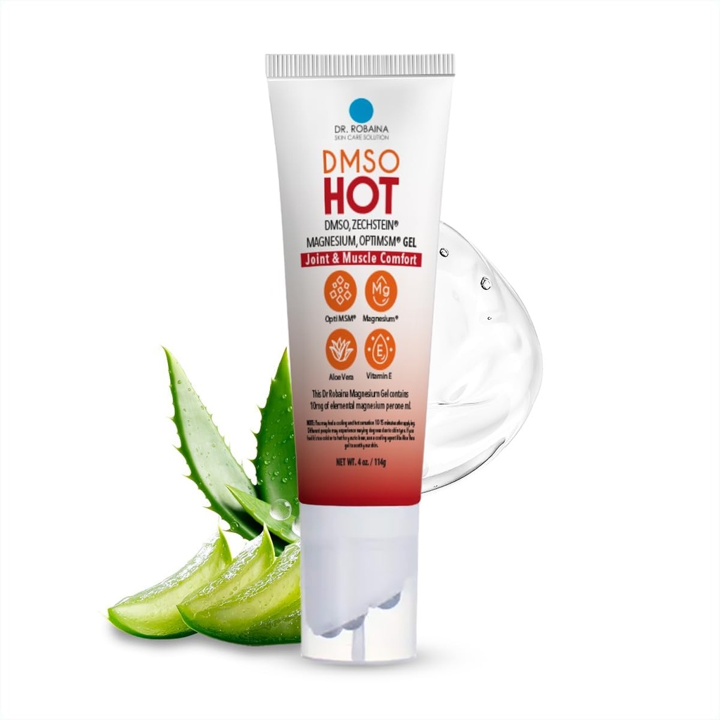 Dr. Robaina DMSO HOT Roll-On - 99,9% Pharmaceutical Grare Graceutical 124; Peniru Bola Targeted Heat 124; Zechstein Magnesium, MSM, Arnica, Aloe Vera, Vitamin E - 4 oz 126; Dibuat di Amerika Serikat