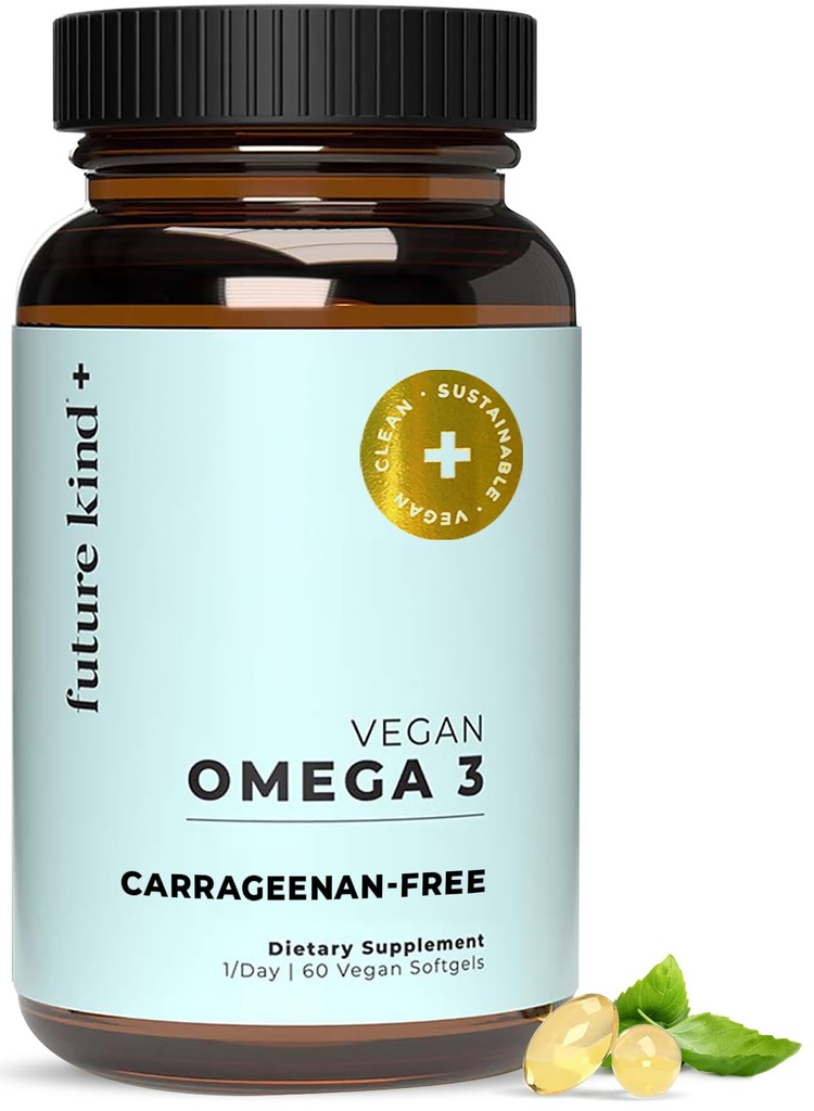 Omega-3 Pendukung Jenis Masa Depan untuk Clarity, Memory, dan Mobility Comfort, 2 Bulan dari Citrus- Softgels Berbau dengan EPA dan DHA, Vegan Omegaga- 3 Tambahan dari Algae, Carrageenan Bebas, 60 Count