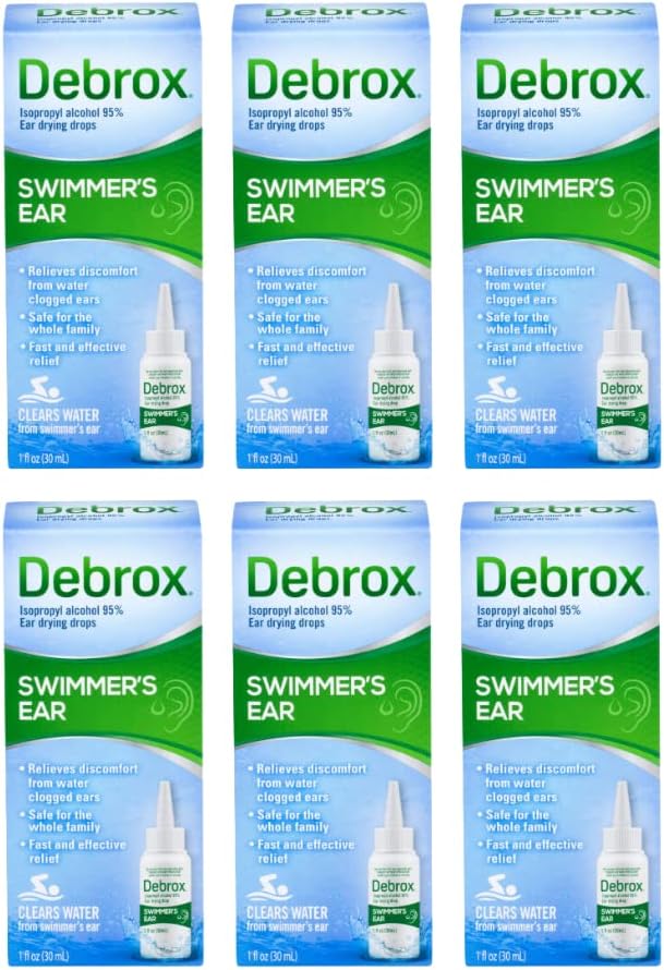 Debrox 's Perenang Telinga Drying Drops untuk Dewasa & Anak-anak, 1 Fl oz. (Kemas 6)