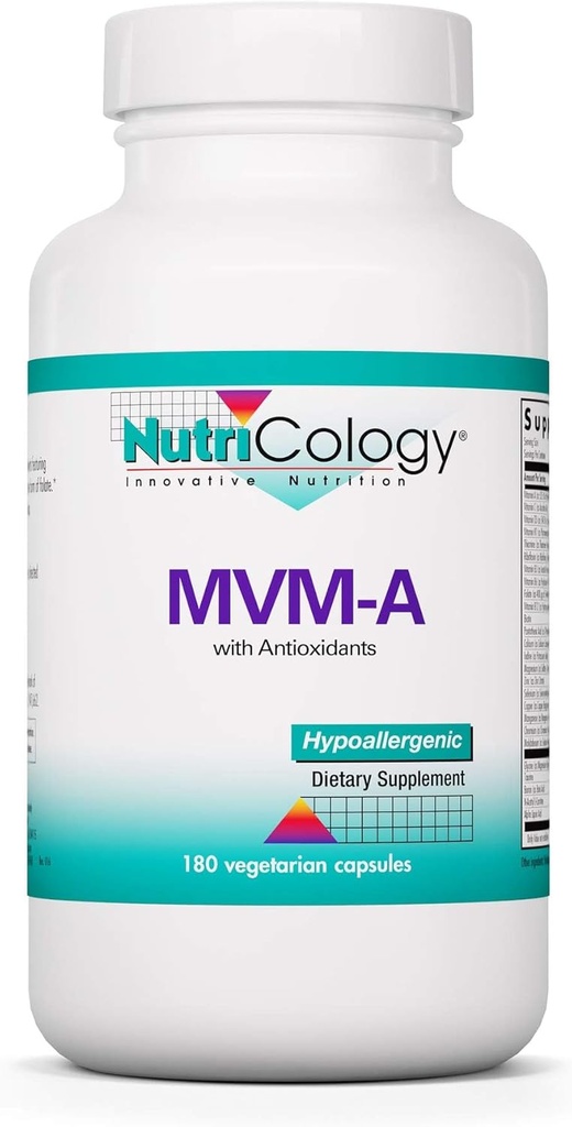 Suplemen MVMA Nutrikologi - Multivitamin untuk Pria & Wanita, dengan Besi, Daily Vitamin, untuk Orang Dewasa, Potensi Tinggi, Biovailable, Vegetarian Kapsul - 180 Count