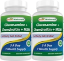 Suplemen MSM Glucosamin Chondroitin terbaik, 2600 mg per Serving, 90 Capsules (90 Cacah (Paket 2)