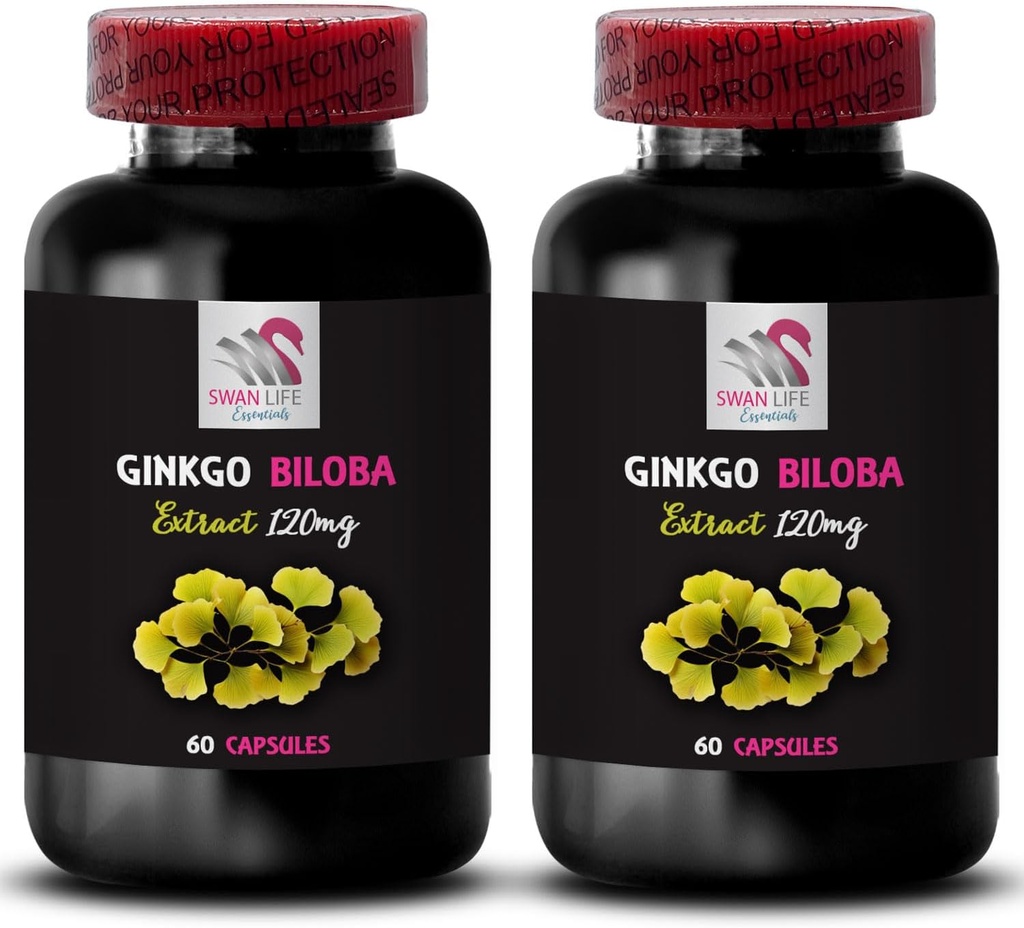 Ginkgo biloba Natural Formula - Ginkgo BILOBA Extract - Herbal antioksidant Benefit, Ginkgo biloba Leaf Powder, Natural antioksidant Extract, Ginkgo antioksidant Boost, Herbal Leaf Extract 2Boot 120Caps