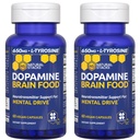 Dopamin Brain Food - 650mg L-Tyrosine Suplement - Dopamin Suplement for Focus & Mental Drive - Supports Mental Energy - Neurransmitter Dukungan dengan B Vitamin - 120 Capsules