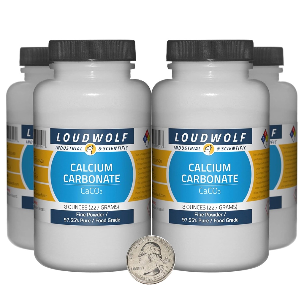 Kalsium Karbonate / 2 Pounds / 4 Botol / 97.55% Powder Pure / Baik