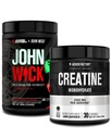 Jacked Factory X John Wick - Wick Mode Pre Workout Powder (Osaka Cherry Blossom, 40 Servings) & Creatine Monohydrate Powder (Unflashed, 30 Servings)
