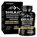 Shilajit Capsules - 20000mg Pure Himalaya Shilajit for Men & Women with Ashwagandha, Supports Vitalitas and Wellness, Premium Shilajit Pure Himalaya Supplemen, 120 Capsules