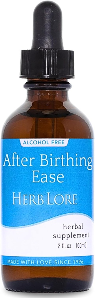 Herb Lore Setelah Kelahiran Ease Penginapan - Postpartum Drops untuk Setelah Kram Lahir & Kontraksi dengan Cram Bark, Blue Cohosh & Motherwort (2 flf oz)