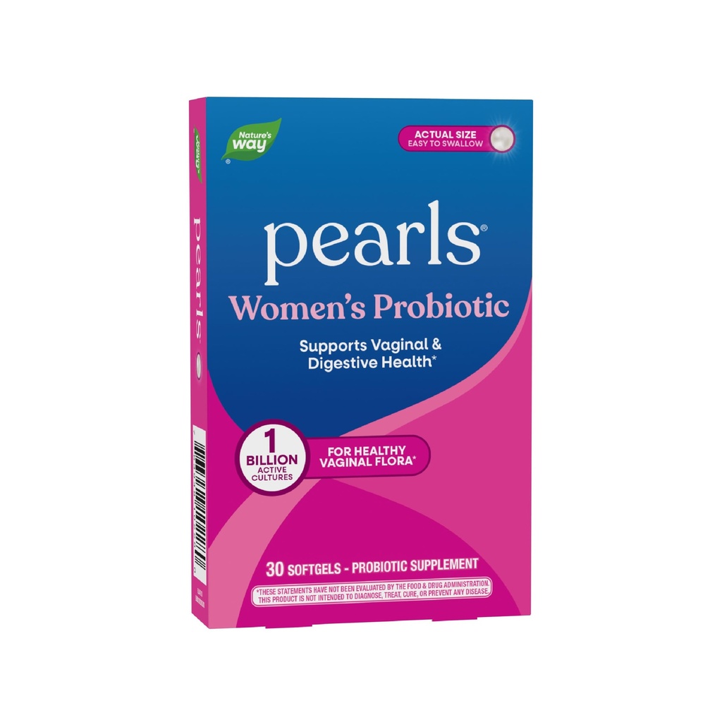 Nature 's Way Women Probiotic Mutiara, Mendukung Kesehatan Vaginal dan Digetical *, 1 Milyar Live Cultures, Protect Against Occational Bloating & Constipation *, Easy- To- Swallow Softgels, 30 Count
