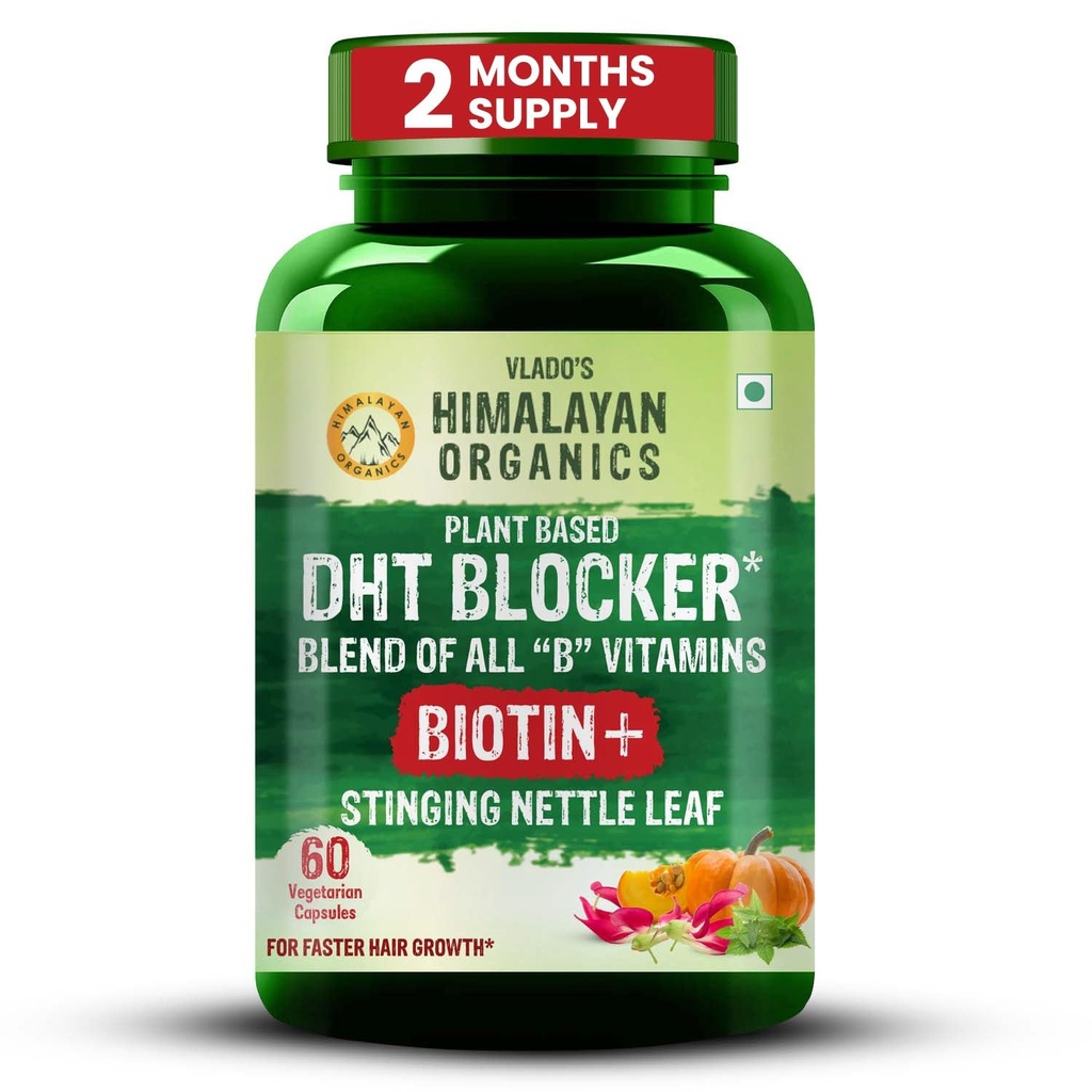 PLTN Organisasi Himalaya - Berdasarkan DHT Blocker Dengan Kebaikan Nettle Leaves 12.4; Promotes Rambut Tumbuh 124; Untuk Pria Dan Perempuan - 60 Veg Capsules