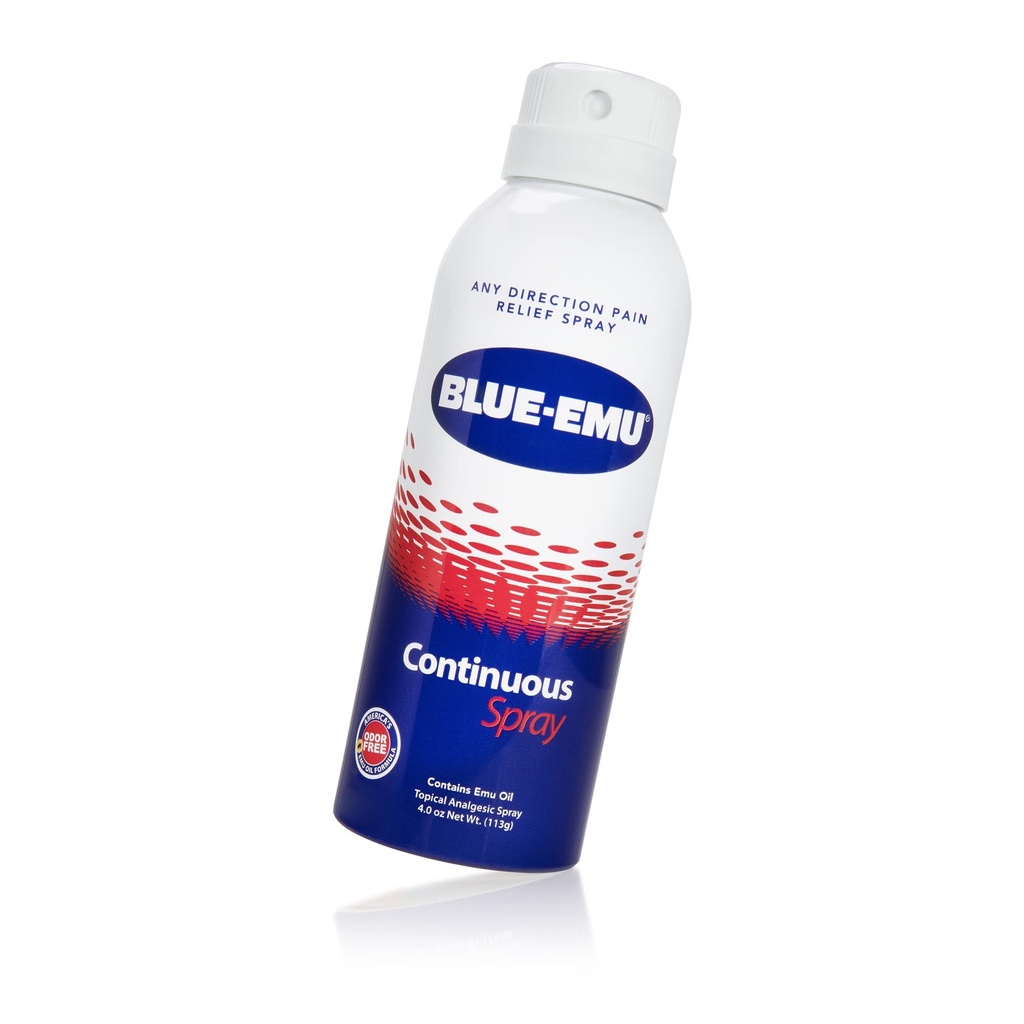 Blue- Emu Continuous Pain Relief Spray for Fast- Acting Joint & Muscle Relief, 4 Oz, 1 Pack