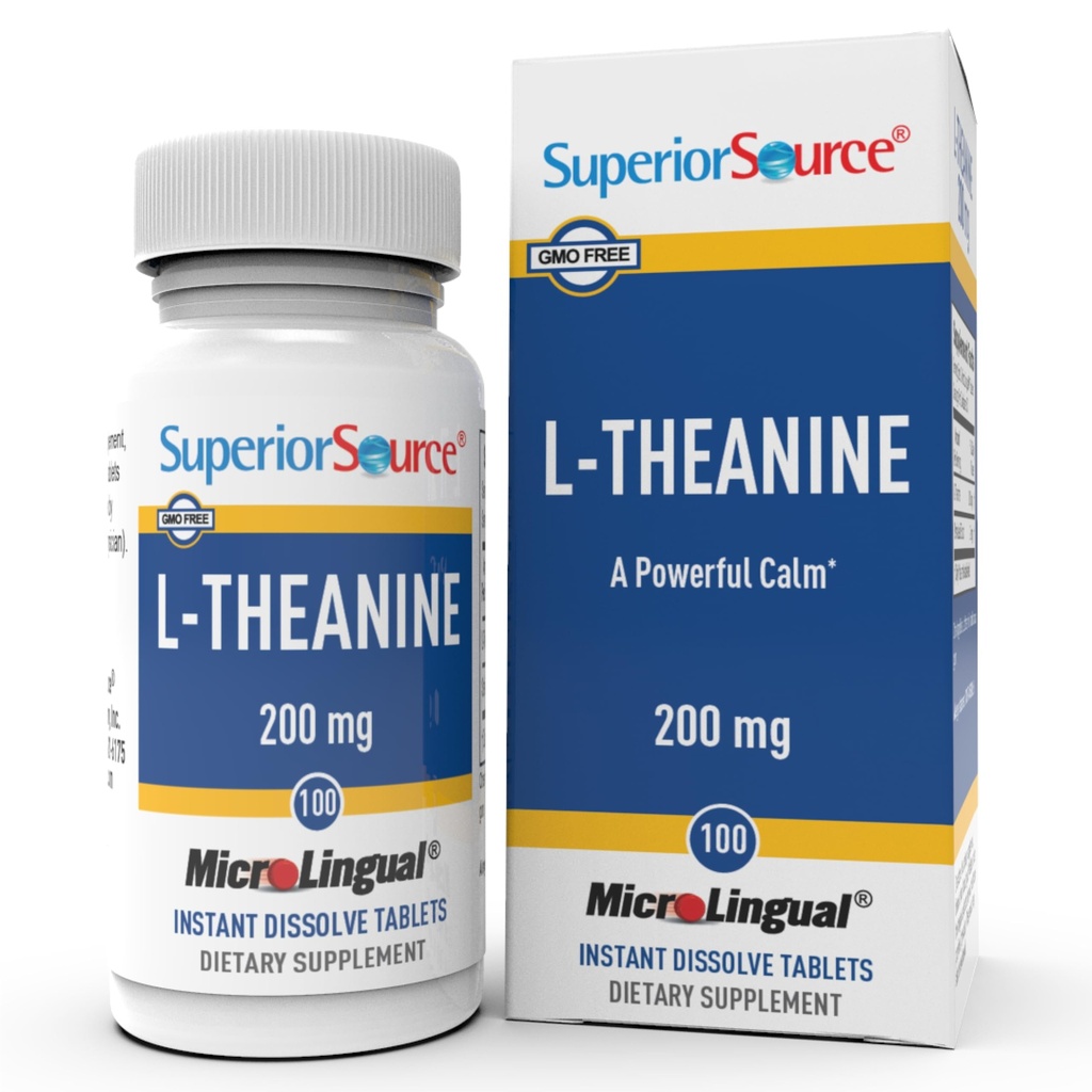 Sumber Superior L-Theanine 200 mg - Support Kesehatan Otak untuk Orang Dewasa - Support Formula Aids Better Sleep & Daily Energy - Supports Konsentration Alam- 100 Instant Dissolve Tablets