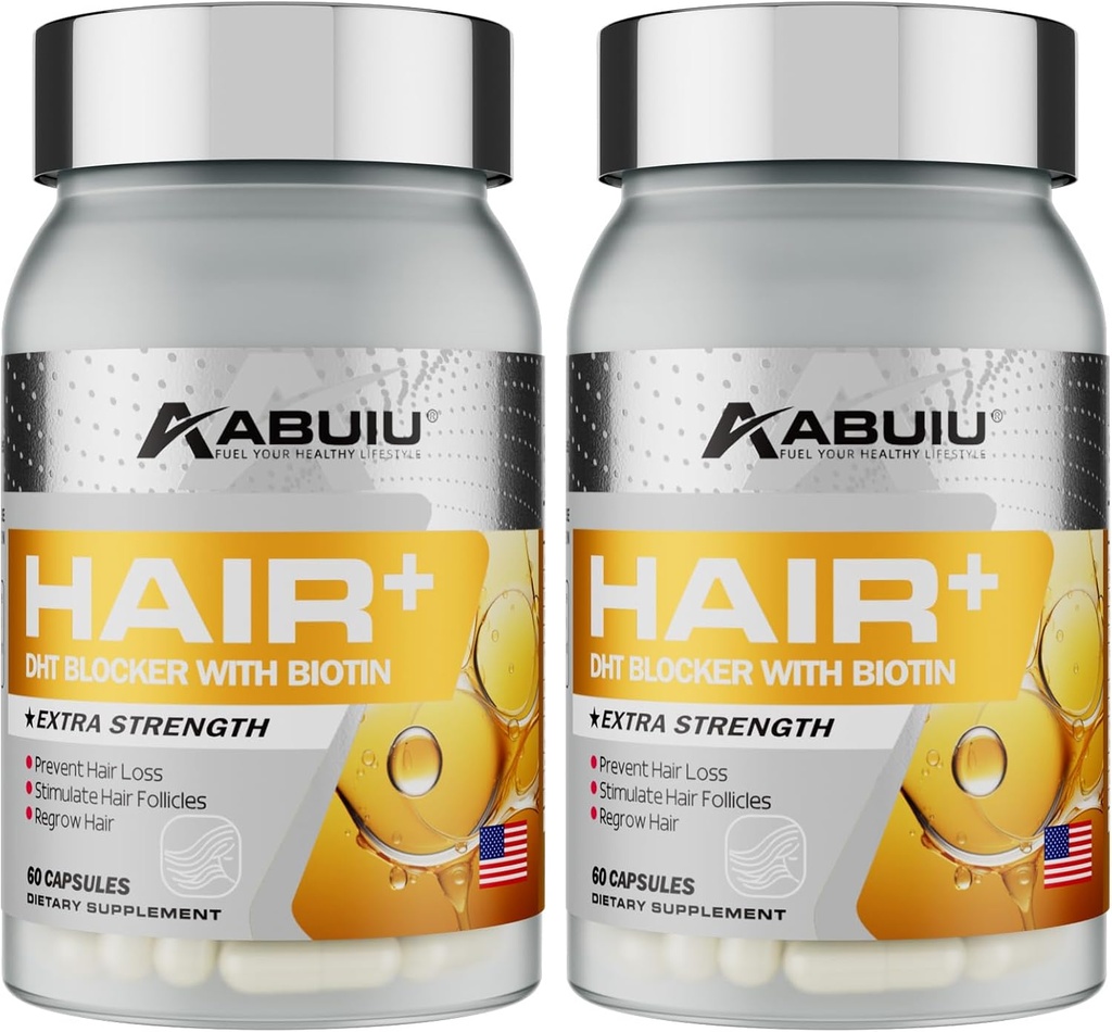 Biotin untuk Pengembangan Rambut Pria - Biotin Suplemen 5000 mcg, dengan Vitamin C E B12 B6 A mendukung Kuat Nails Kulit Hati Kesehatan Rambut - USA Membuat - 120 Capsules / 2 Paket