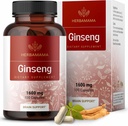 HERBAMAMA Korea Panax Ginseng Capsules - 1600mg Red Ginseng Root - Vegan, Non- GMO Korea Red Panax, 100 Caps