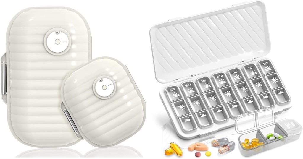 Travel Pill Organizer, 7 Day & Pill Organizer 3 Kali sehari, 7 Hari Pill Box