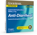 GoodSense Loperamide Hydrochloride Tablet, 2 mg, Anti- Diarrheal, 12 Count