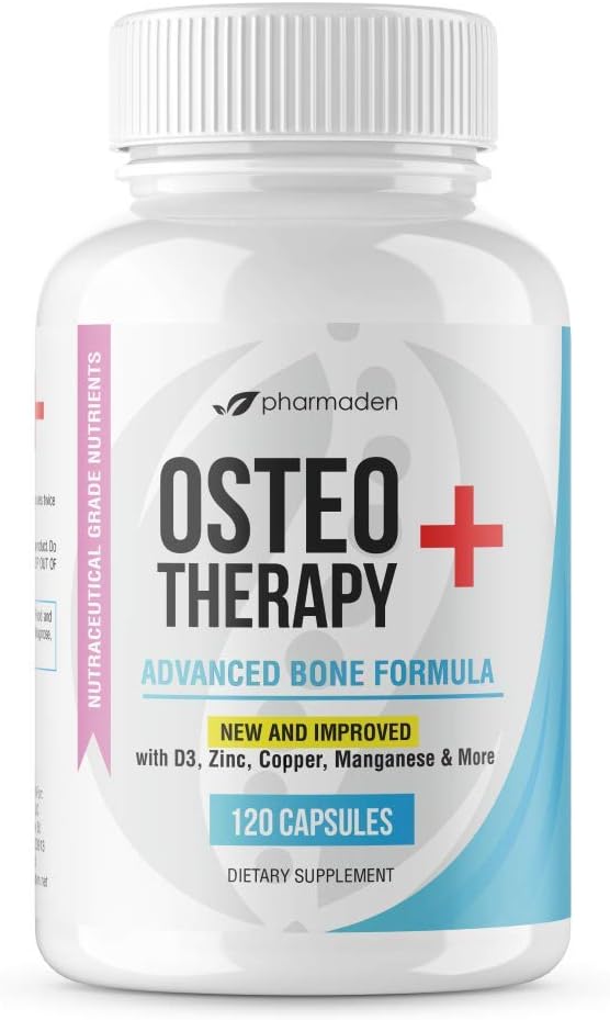 OsteoTherapy + Advanced Bone Suplemen - Vitamin C, MK4 / MK7, Tinggi Absorbing Kalsium, Manganese, Magnesium