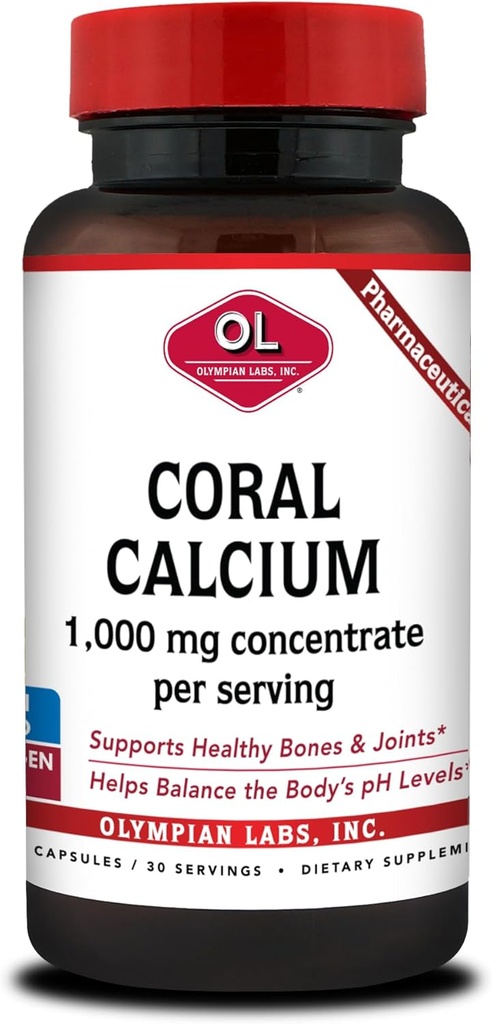 Olympian Labs Coral Calcium 1000mg Consentrat Kapsul, Mendukung Tulang Sehat dan PH Saldo - 90 Kapsul