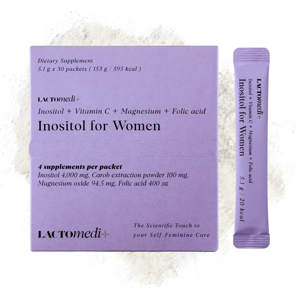 Suplemen LaCTOMEDI Inositol untuk Perempuan 124; Myo- Inositol 400mg + D-Chiro- Inositol 100mg 124; Balanced 40: 1 Rasio 124; Menstrual Cylity & Wellness Suppply 12430 Hari