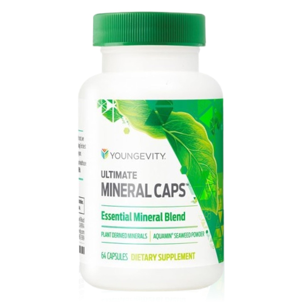 Masa muda Ultimate Mineral Caps ™ - 70 + Estious Full Spectrum Trace Mineces - Nutrient- Desentment, Deerived dari Humic & Aquamin Seaweed (64 Capsule) (Pack of 4)