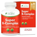 Vitamin B Kompleks - 8 Super B Kompleks Vitamin & Inositol, Vitamin B1, B2, B3, B5, B8, B9 & B100 - Kompleks 180 Vegan - 6 Pasokan Bulan - Dibuat di Amerika Serikat