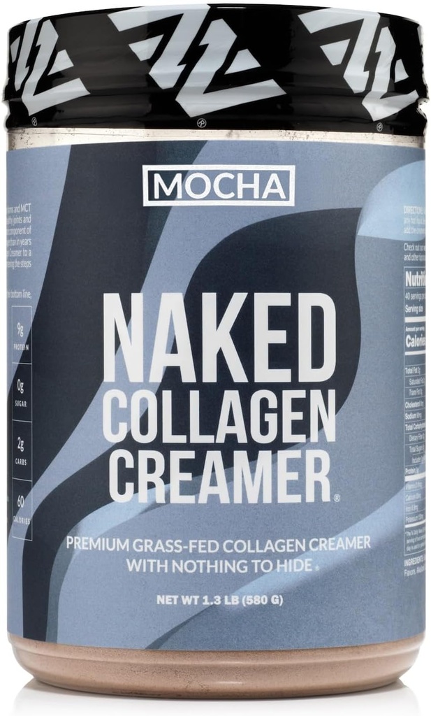 Naked Collagen Mocha Coffee Creamer - Collagen Creamer For Coffee - Dairy- Free, Gluten-Free, GMO-Free - Dukung Rambut, Kulit, dan Nails - 40 Hamba
