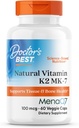 Dokter Natural Vitamin K2 MK7 Tambahan untuk Pria & Perempuan - Dukungan Kesehatan Tulang, 100 mcg Vitamin K-2 MK-7 Capsules dengan MenaQ7, Dukungan Calcium, Non GMO, Vegan 60
