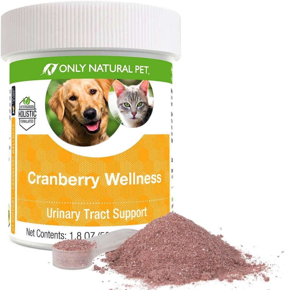Hanya Natural Pet Cranberry Wellness Antioksidant Powder for Dogs and Cats - Nutration Berry Powder Suplement for Urinary Tract Health dengan Vitamin C - 110 Servis