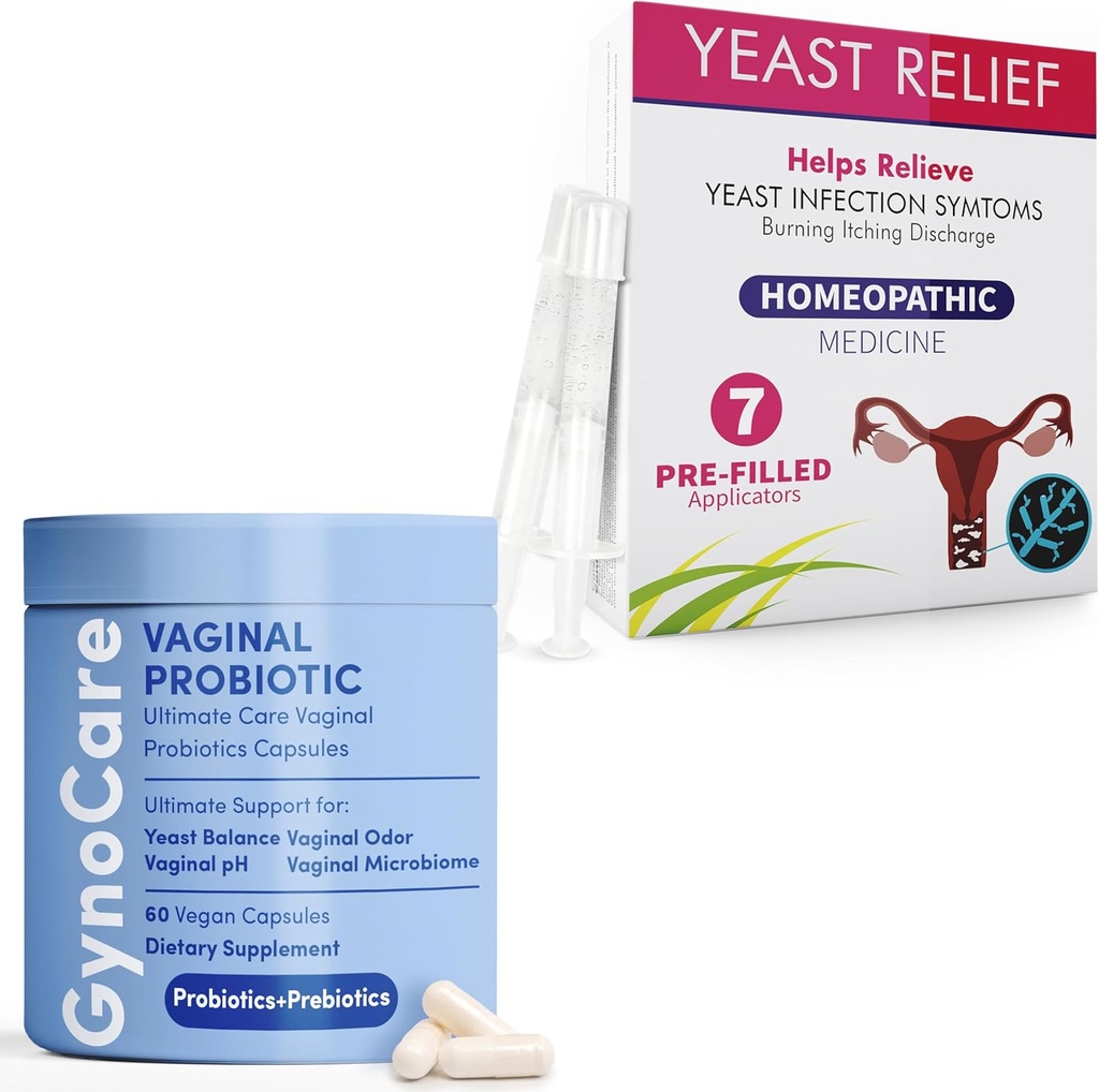 Comprehensive Feminine Health Bundle: Vaginal Probiotic Capsules + Antifungal Pre- Filled Applicators - Dual Dual Dual Dual Dual for pH balance, Odor Control, and Yeast Infection Relief