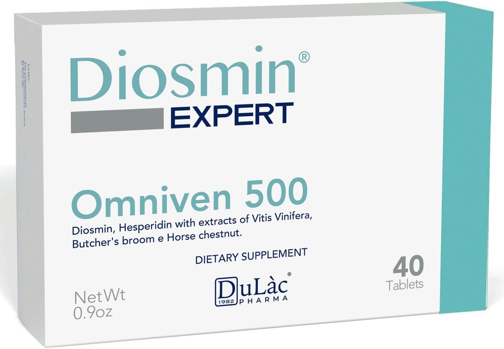 Dollven 500- 40 tablet Diosmin, Horse Chestnut Extract, Butchers Broom, Hesperidin. Tambahan Dieter, Dibuat di Italia
