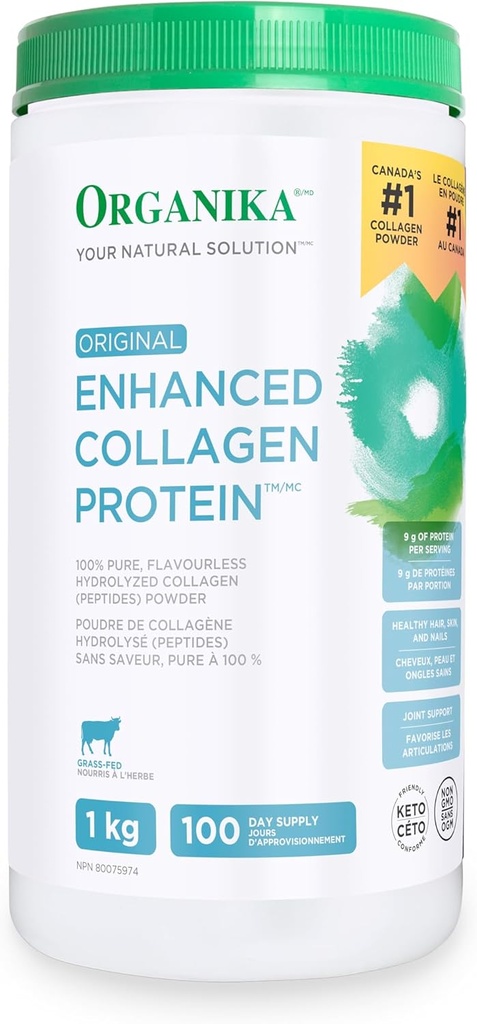Collagen Asli Enhanced, 100% Murni, Collagen hidrolik tanpa rasa (peptida) Powder, 1kg