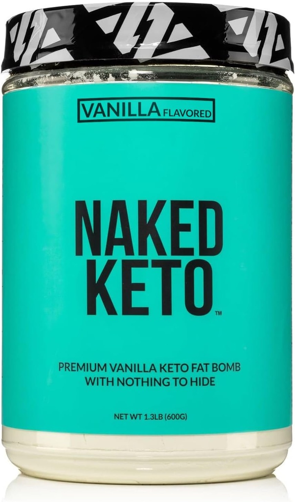 Naked Vanilla Keto - Premium Vanilla Keto Fat Bomb Powder - Nothing Artificial - Gluten- Free Keto Bomb Vanilla Mint Oil Powder dengan No Gmos - 1.3 Lb