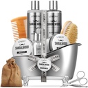 Hadiah Mens, Sandalwood Membentuk Beard Kit, Mens Membentuk Kit untuk Pacar Ayah, Dia, 11pc Beard Straightener untuk Pria Beard Care, Beard Growth and Trimming Gift, Beard Wash Growth Oil & More