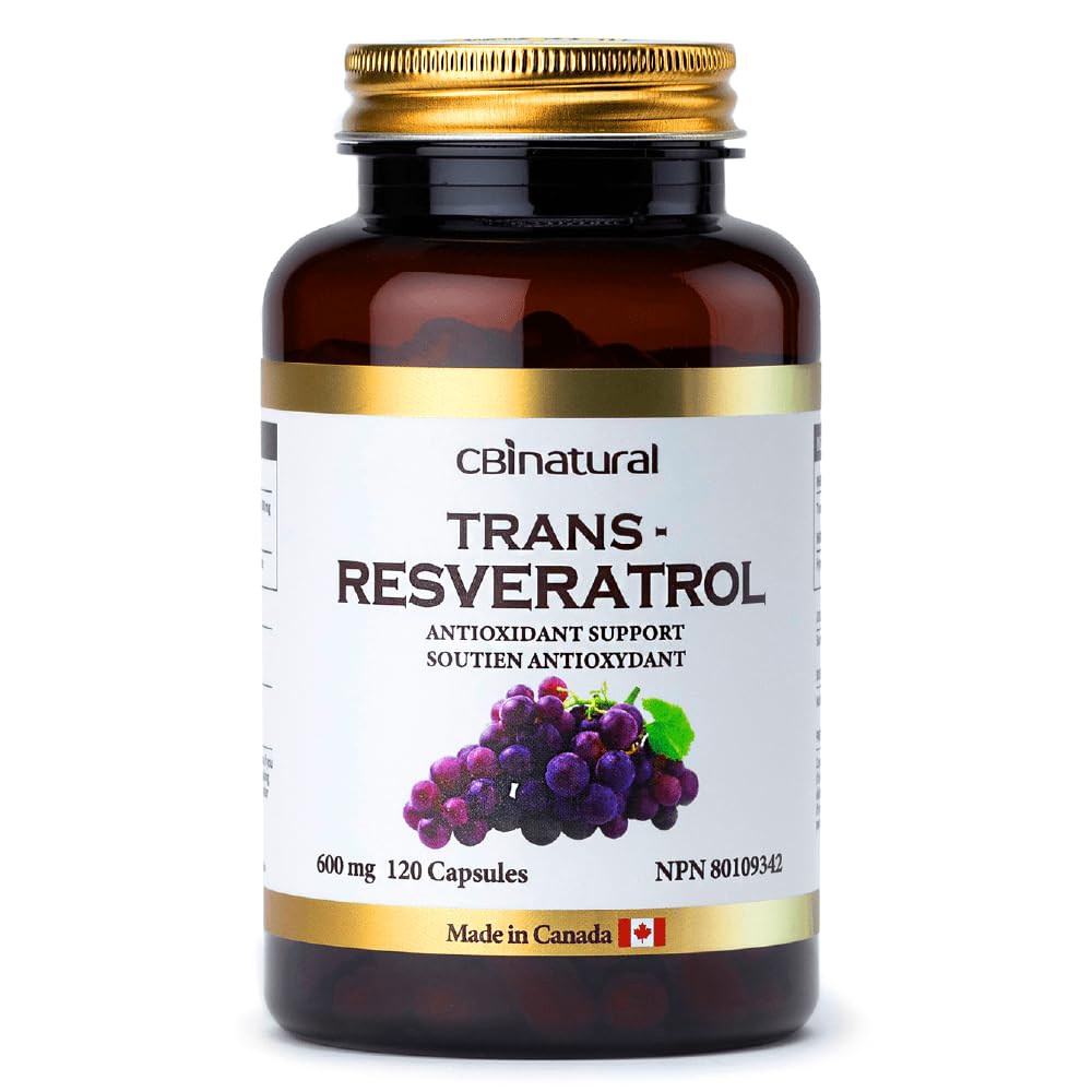 Trans- Resveratrol 600mg, Potency Antioksidant Tinggi, Mendukung Penuaan Kesehatan dan Kesehatan Sehat, 120 Vegan Capsules, 4-Pasokan Bulan, Non-GMO, Gluten Bebas
