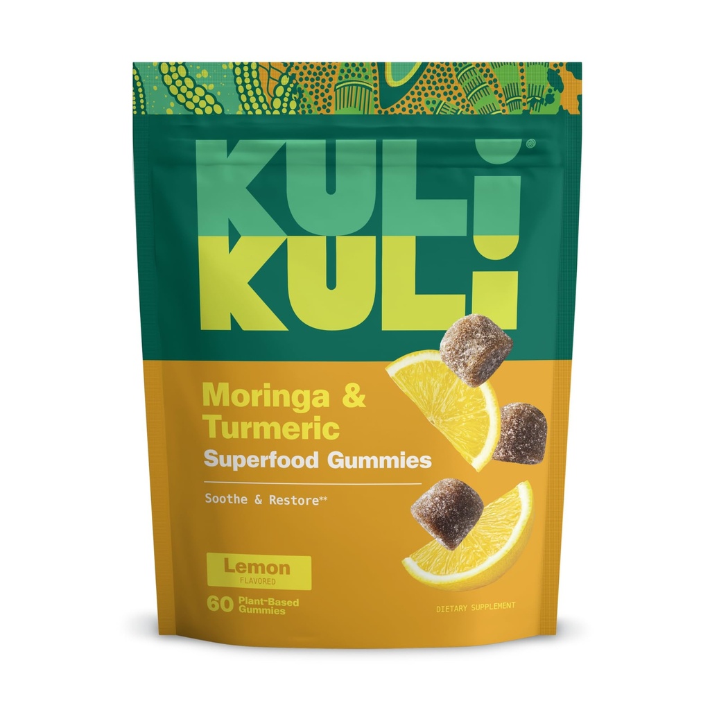 Kuli Kulli Super Energy Gummi - Suplemen Energi dengan Moringa, Caffein - Free Natural Energy Booster - 60 Non-GMO, Gluten- Bebas Gummi Moringa