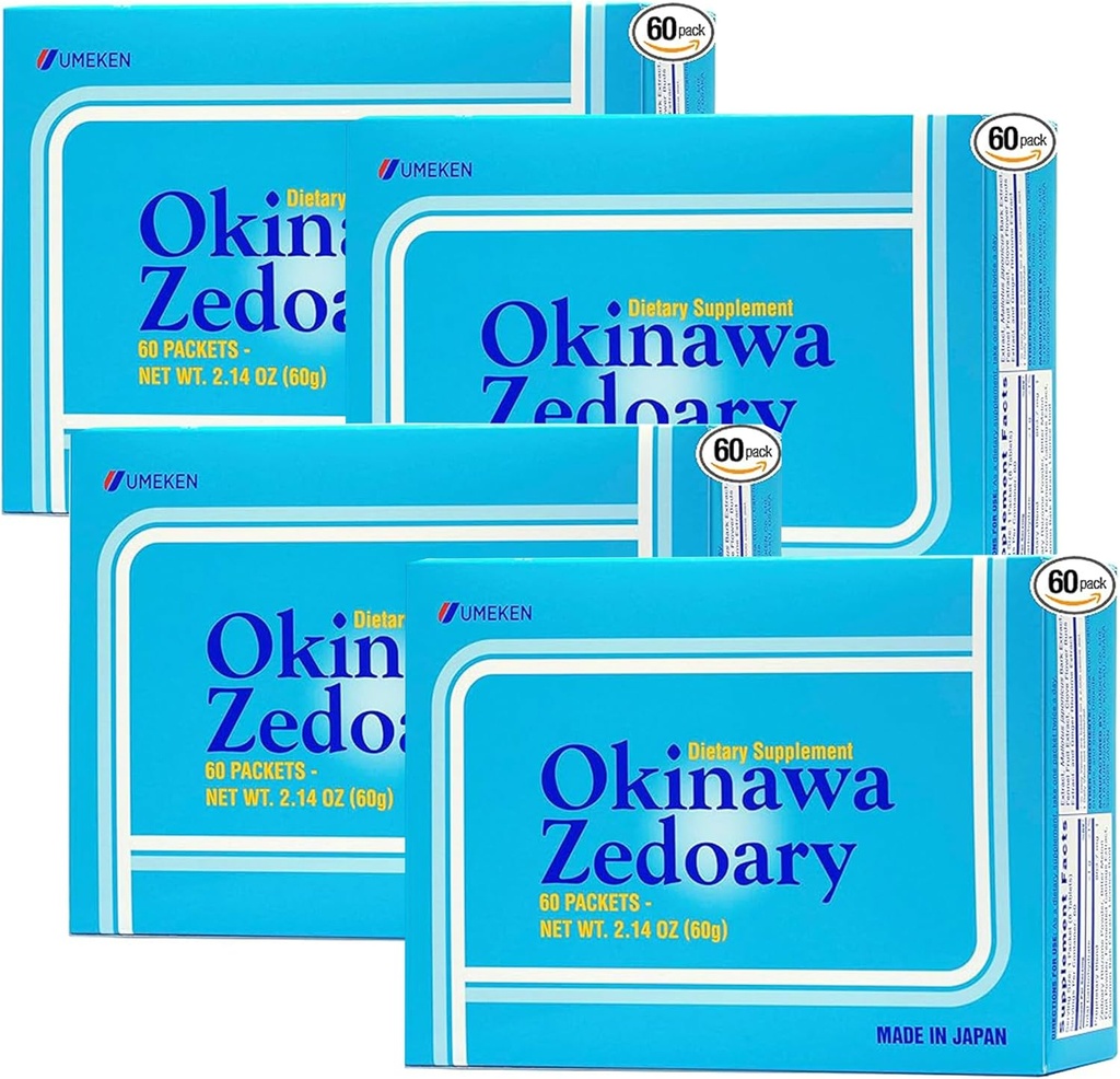 Umeken Okinawa Zedoary Purple dan White Turmeric dengan Fermentasi Cabbage Extract, Suplemen Kesehatan Gut untuk Perempuan dan Pria, Zedoary Root, Suplemen Turmeric, 60 Count, Paket 4