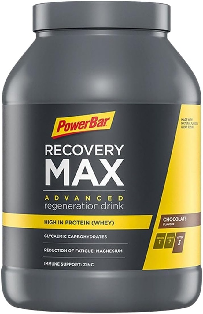PowerBar, RecloveryMax, Minum Mix, Coklat, Jar, 13 Hamba