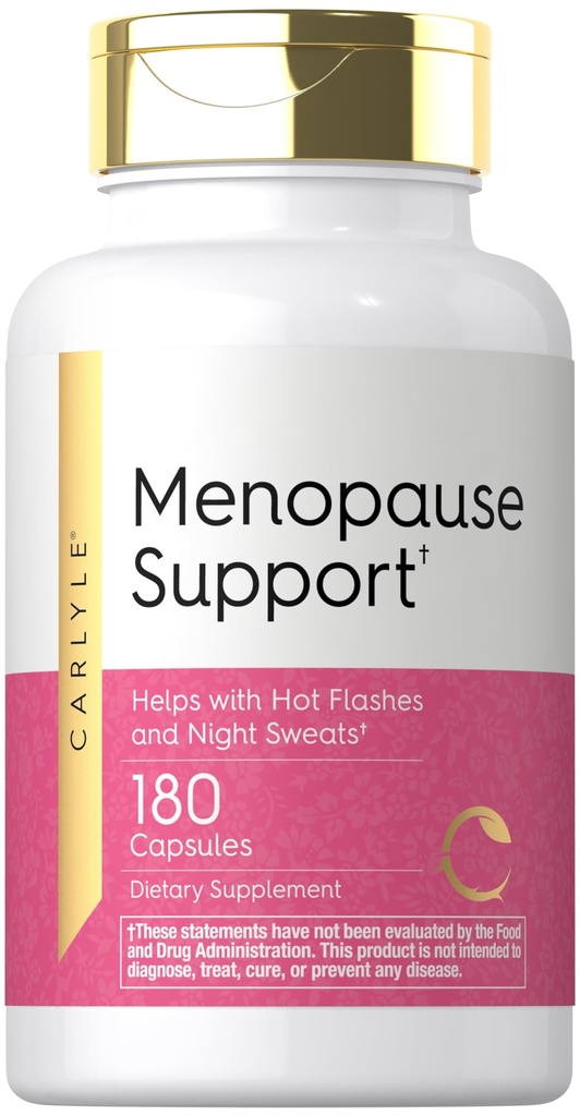 Tambahan Carlyle Menopause untuk Perempuan 124; 180 Capsules 124; Membantu dengan Hot Flashes dan Night Sweats 124; Non-GMO, Gluten Free Menopause Dukungan