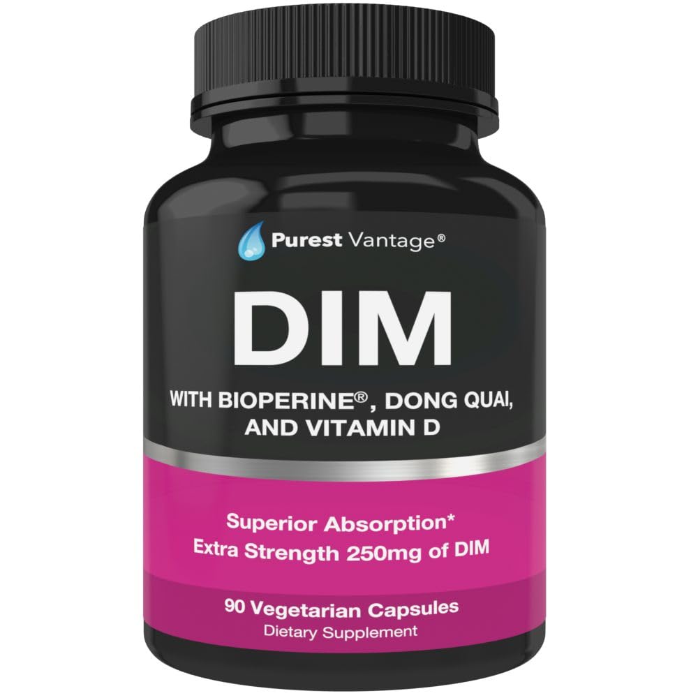 Suplemen DIM murni 250mg Diindolylmetana Plus BioPerine dan Dong Quai - Hormone Saldo untuk Perempuan dan Pria, Menopause & Estrogen Dukungan - 90 Vegetarian Capsules