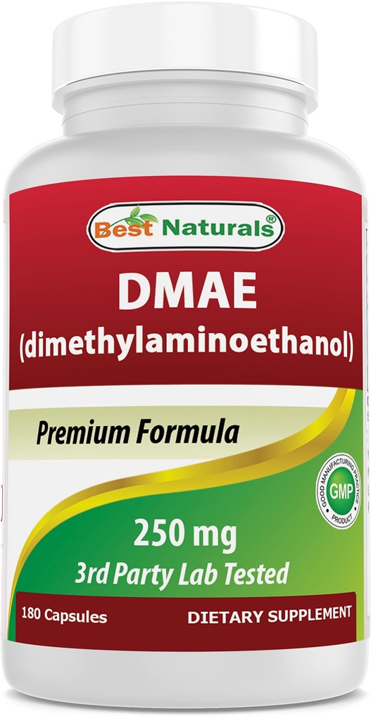Tambahan DMAE Terbaik 250 mg 180 Capsules - Dimethylaminoetanol Bitartrat
