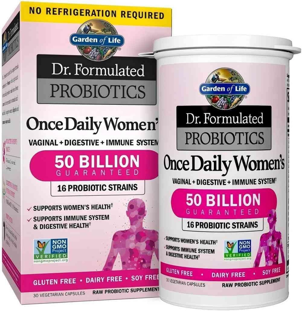 30 Capsules Sekali Harian Dr. Formulated Programtes for Women 50 Milyar CFU 16 Prototic Strains dengan Prebiotik Organik untuk Digetical, Vaginal & Imune Kesehatan, Dairy Free 1 Pack.