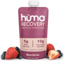 Huma Recovery Protein Smoothie, 12 Pouches - 15g Collagen + Whey Post Recorout Drink - Ready -To-Drink Protein Shake with Real Fruit, Electrolytes, Healthy Fats
